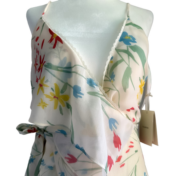 NEW TULAROSA Selena Floral Wrap Maxi Ruffle Dress in Del Mar Womens Size XS - Picture 11 of 17